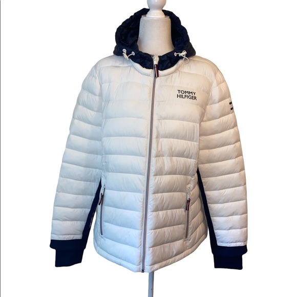 Tommy Hilfiger Jackets \u0026 Coats | Tommy Hilfiger Packable Puffer Hooded Jacket XL | Color: Blue/White | Size: XL | Retrorose11's Closet
